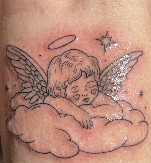 #BabyAngelTattoo, peaceful and comforting